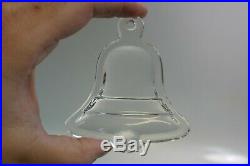 Tiffany & Co. Clear Crystal Bell Boxed Christmas Ornament Signed