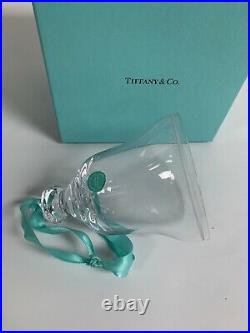 Tiffany & Co Clear Crystal Glass Bell Ornament 2017 New in Box with Ribbon