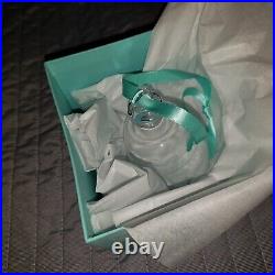 Tiffany & Co Clear Crystal Glass Bell Ornament 2017 New in Box with Ribbon