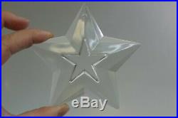 Tiffany & Co. Clear Crystal Open-Work Star Boxed Christmas Ornament Signed