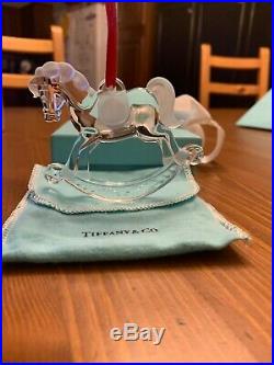 Tiffany & Co. Clear Crystal Rocking Horse Boxed Christmas Ornament
