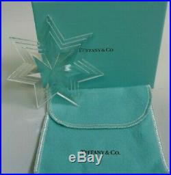 Tiffany & Co. Clear Crystal Star Boxed Christmas Ornament Signed
