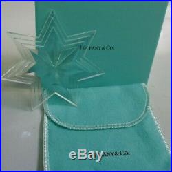 Tiffany & Co. Clear Crystal Star Boxed Christmas Ornament Signed