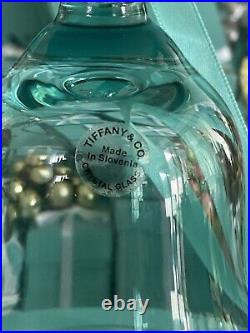 Tiffany&Co Crystal Bell Ornament 2018 Blue Glass Christmas Holiday 4.5 W Box