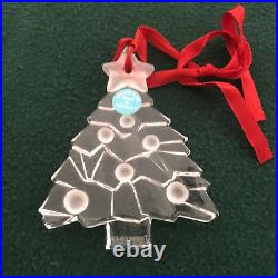 Tiffany & Co. Crystal CHRISTMAS TREE Frosted Ornament in Pouch FREE SHIPPING