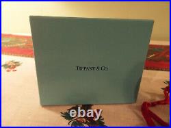 Tiffany & Co Crystal Christmas Gift Box Ornament withBox, Pouch, Ribbon 1993