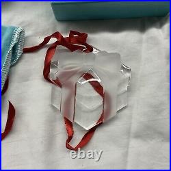 Tiffany & Co Crystal Christmas Gift Box Ornament withBox, Pouch, Ribbon #HX