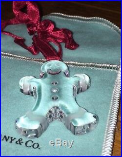 Tiffany & Co. Crystal Christmas Ornament GINGERBREAD MAN withPouch