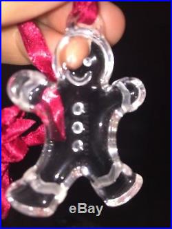 Tiffany & Co. Crystal Christmas Ornament GINGERBREAD MAN withPouch