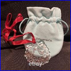 Tiffany & Co. Crystal Crystal Christmas Ornament Small Wreath Original Box Bag