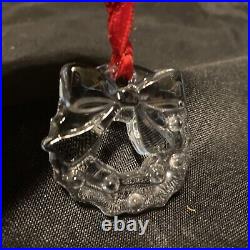 Tiffany & Co. Crystal Crystal Christmas Ornament Small Wreath Original Box Bag