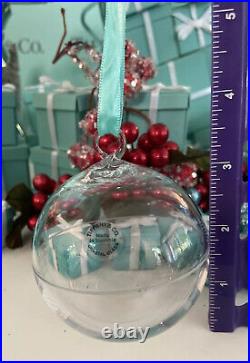 Tiffany&Co Crystal Glass Ball Ornament Christmas Holiday Tree 2019 W Box