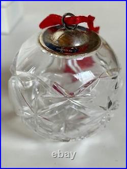 Tiffany & Co Crystal Glass Pattern Ball Sterling Silver Christmas Ornament