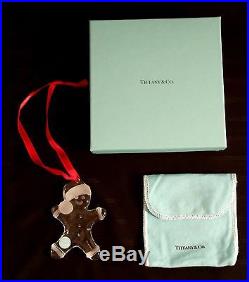 Tiffany & Co. Crystal Ornament withSoft Cloth Pouch and Box'Gingerbread Man