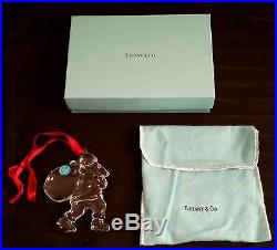 Tiffany & Co. Crystal Ornament withSoft Cloth Pouch and Box'Santa Clause
