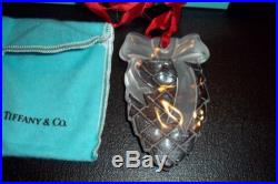 Tiffany & Co. Crystal Pine Cone Style Christmas Ornament In Original Box