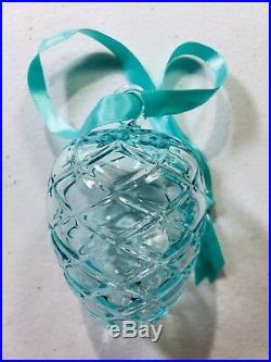 Tiffany & Co Crystal Pinecone Ornament 2018 Christmas Holiday Gift Blue Tint + R
