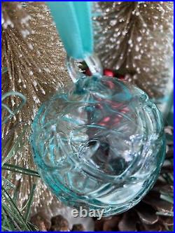 Tiffany&Co Crystal Pinecone Ornament Blue Glass Christmas Tree Holiday W Box