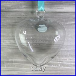 Tiffany & Co. Crystal Puffy Heart Ornament withIconic Tiffany Blue Box. Brand New