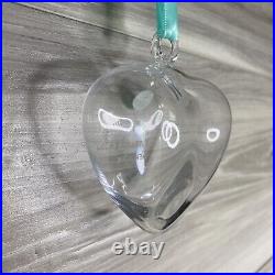 Tiffany & Co. Crystal Puffy Heart Ornament withIconic Tiffany Blue Box. Brand New