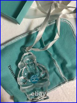 Tiffany & Co Crystal Santa Claus Ornament Christmas W FULL WRAP 2015 LTD ed
