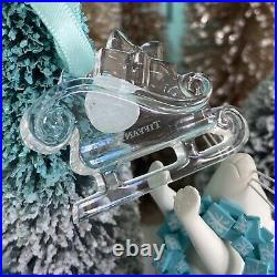 Tiffany&Co Crystal Santa's Sleigh Ornament Present Bow Christmas W Pouch Box 2