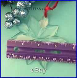 Tiffany Co Crystal Star Ornament Christmas Snowflake Holiday Tree 3 Pouch Box