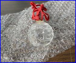 Tiffany & Co Cut Crystal Glass Ball Drape Pattern Christmas Ornament Rare Withbox