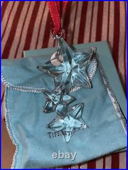 Tiffany & Co. Glass Crystal Rare Trio Of Stars Ornament 2000