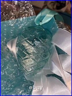 Tiffany & Co Pinecone Ornament Blue Crystal Glass Christmas Holiday 2018 BNIB