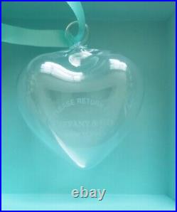 Tiffany & Co Puffy Heart Crystal Glass Christmas Ornament