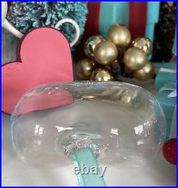 Tiffany&Co RTT Puffy Heart Ornament Clear Crystal Etched Glass Christmas Holiday