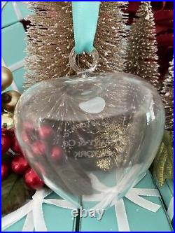 Tiffany&Co RTT Puffy Heart Ornament Clear Crystal Glass Christmas Tree Holiday