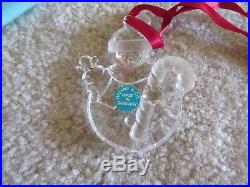 Tiffany & Co Snowman Candy Cane Crystal Holiday Christmas Ornament Nib Rare