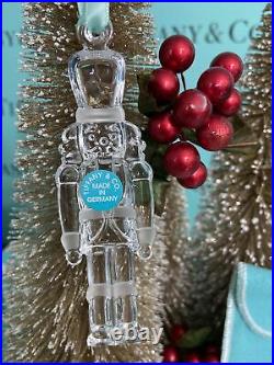 Tiffany&Co Toy Soldier Nutcracker Ornament Crystal Christmas Holiday W Pouch