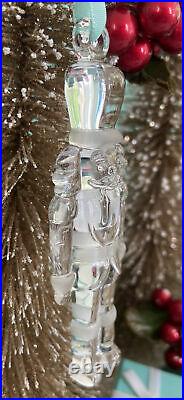 Tiffany&Co Toy Soldier Nutcracker Ornament Crystal Christmas Holiday W Pouch