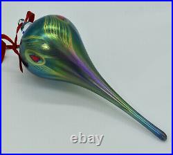 Tiffany Hand Blown Christmas Ornament Art Nouveau Peacock Feather Special Order