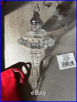Two Waterford Snow Crystals Christmas Spire Ornament Lead Crystal