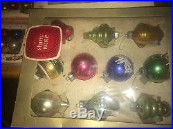 VINTAGE 305 MERCURY GLASS CHRISTMAS ORNAMENTS INDENT POLAND GERMANY Shiny Brite