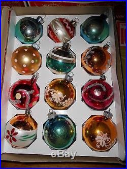 VINTAGE MERCURY GLASS CHRISTMAS ORNAMENTS LEAD TINSEL & TREE TOPPER