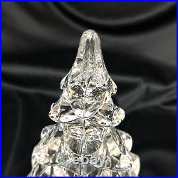 VTG Toscany Clear 24% Lead Crystal Glass Christmas Tree Figurine 8 Set Of 3