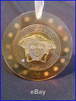 Versace by Rosenthal glass logo ornament crystal yellow gold Christmas