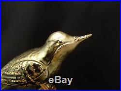 Vintage 5 Christmas Clip On Bird Ornaments 4 Mercury Glass Plus Cloth Blue Jay
