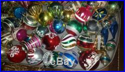 Vintage Christmas Glass Ornaments Lot Stencils Glitter Indents Shiny Brite