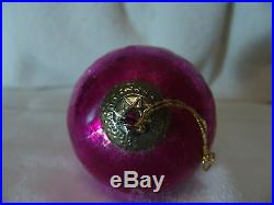 Vintage Christmas Kugel Large Ornament Pink Crackle Free Shipping Germany