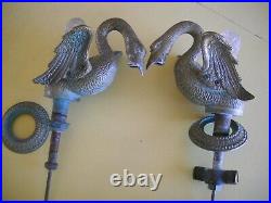 Vintage Sherle Wagner/Phylrich Swan Faucet's Crystal Handles and Ornamental Base