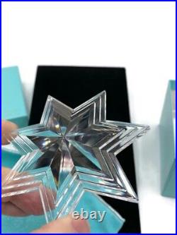 Vintage Tiffany & Co Christmas 7 Point Star Crystal Ornament Triple Stack