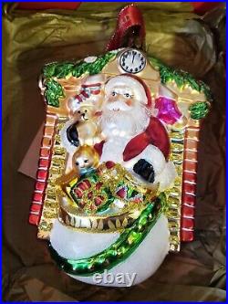 Vintage WATERFORD CRYSTAL Santa Arrives Heirloom Glass Christmas Ornament MINT