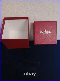 Vtg 2002 Waterford Cut Crystal Red Cased Ball Spire 4 Christmas Ornament with Box