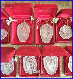 WATERFORD 12 Days of Christmas Crystal Ornaments COMPLETE 13 1982- 1995 + Tree